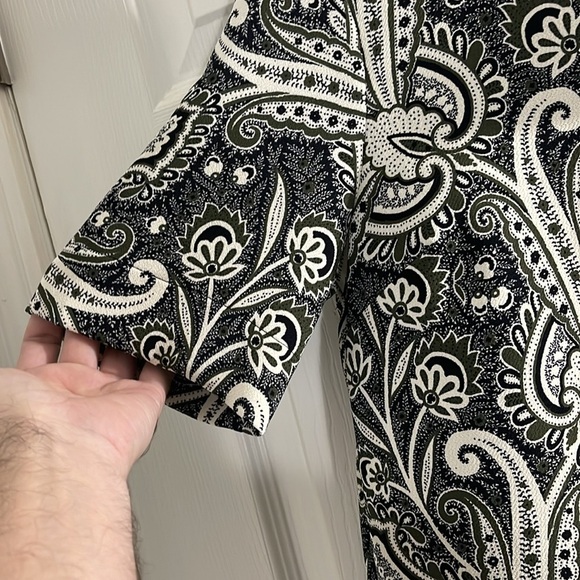 NWT Shop Top, Paisley Women's Sheer sleeve back zippered shirt Size 6 - Picture 3 of 11